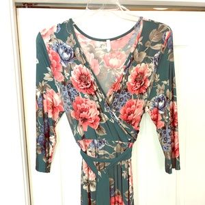 PinkBlush plus size maternity maxi wrap dress